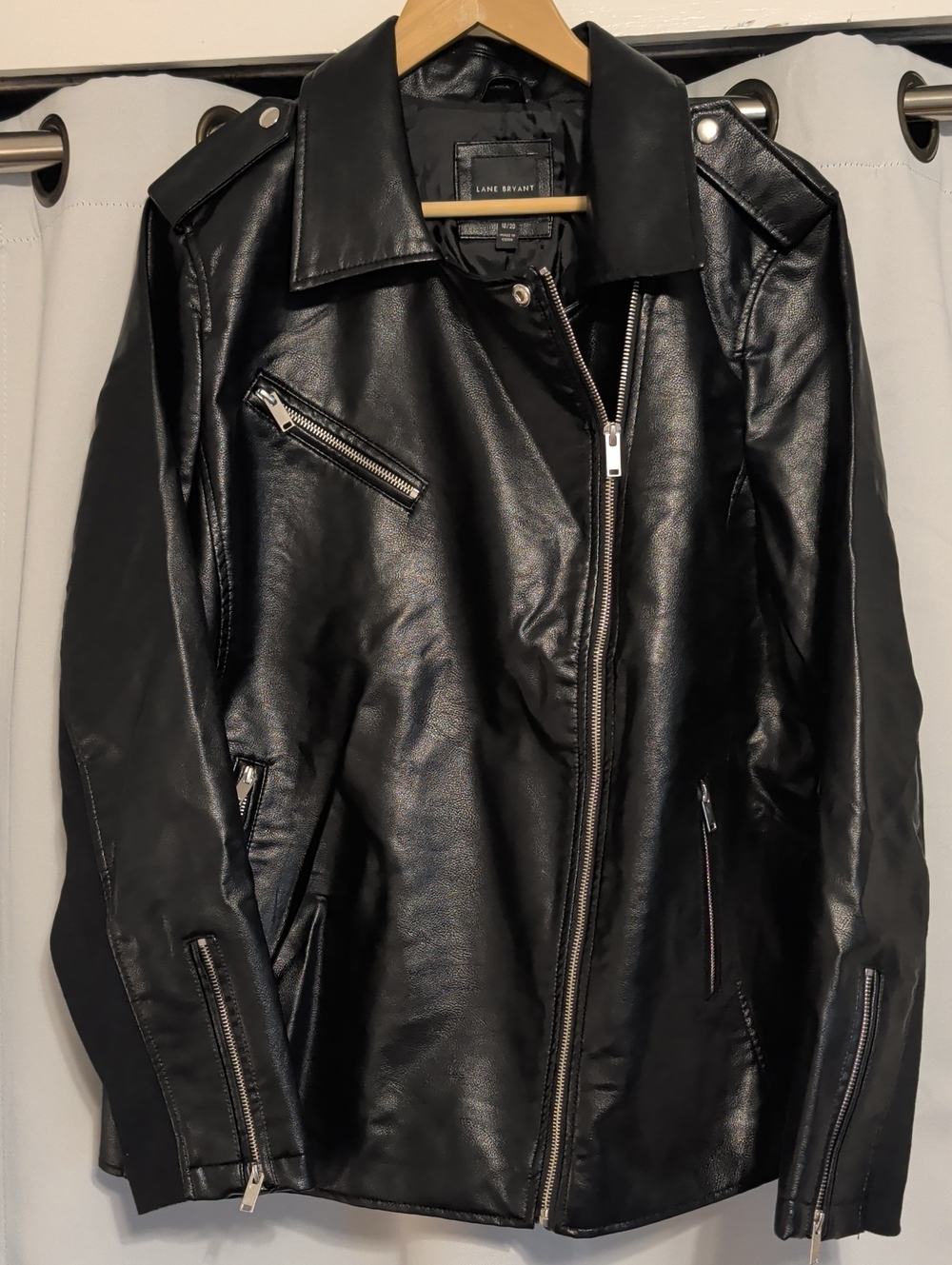 Lane Bryant Black Faux Leather Moto-Style Jacket | Size 18/20